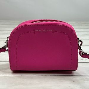 Marc Jacobs Half Moon Saffiano Pink Leather Cross Body Bag Purse